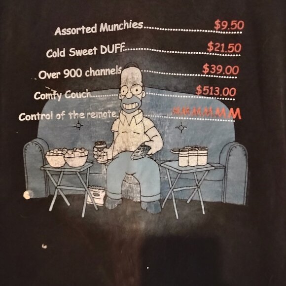 Men's Black Vintage Large The Simpsons Homer T-Shirt - Picture 1 of 5